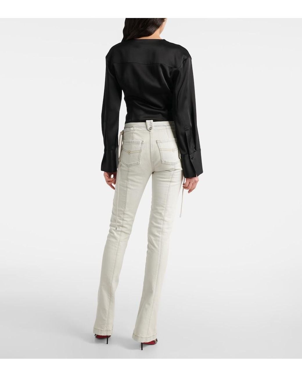 Blumarine White Mid-Rise Slim Jeans