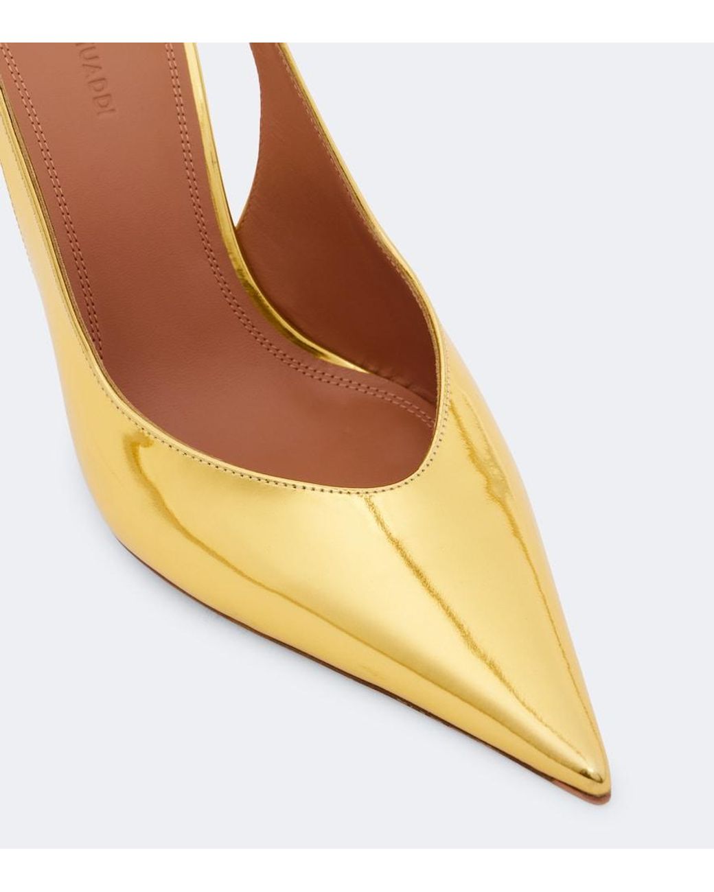 AMINA MUADDI Anok Metallic Leather Slingback Pumps