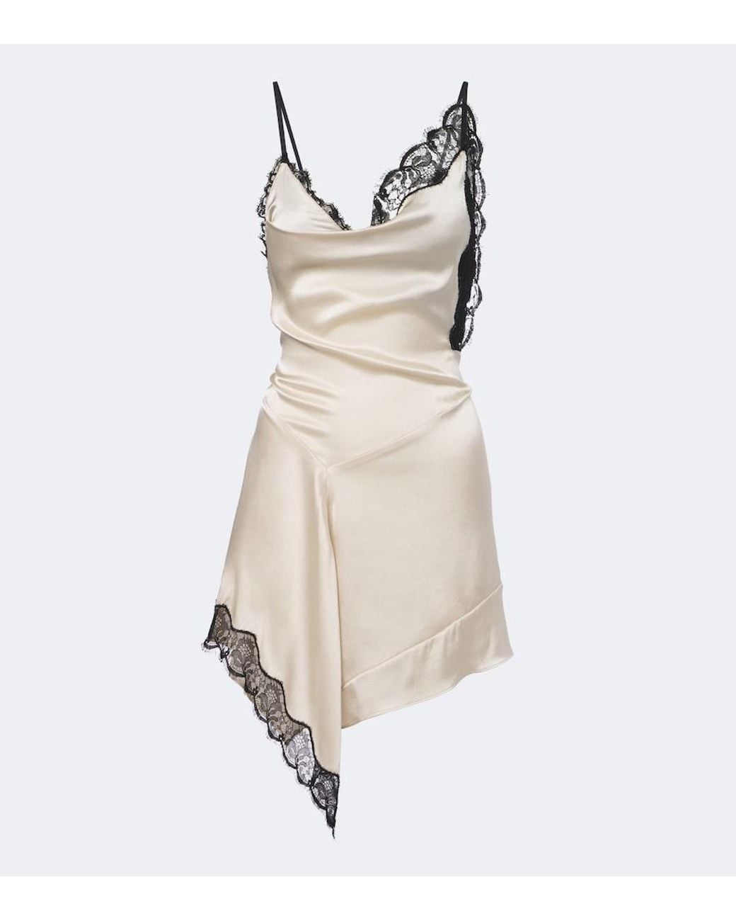 Isabel Marant White Anazia Lace-Trimmed Silk-Blend Minidress