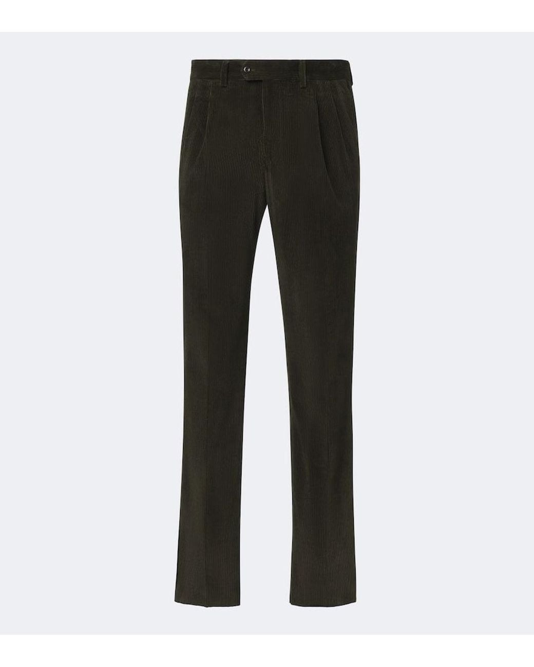Rubinacci Black Modluca Cotton Corduroy Straight Pants for men