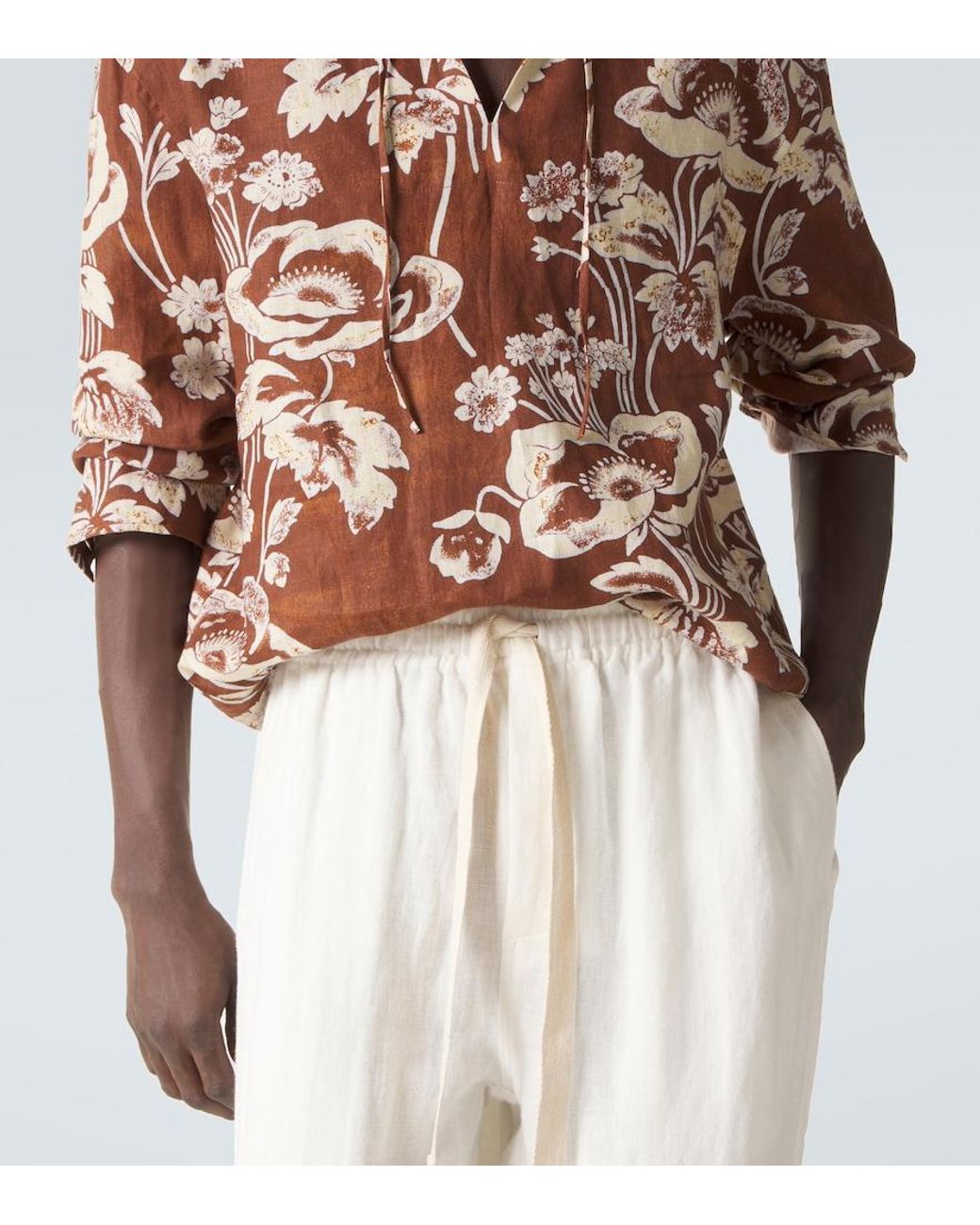 Pantalon Ample En Lin Commas pour homme en coloris Natural