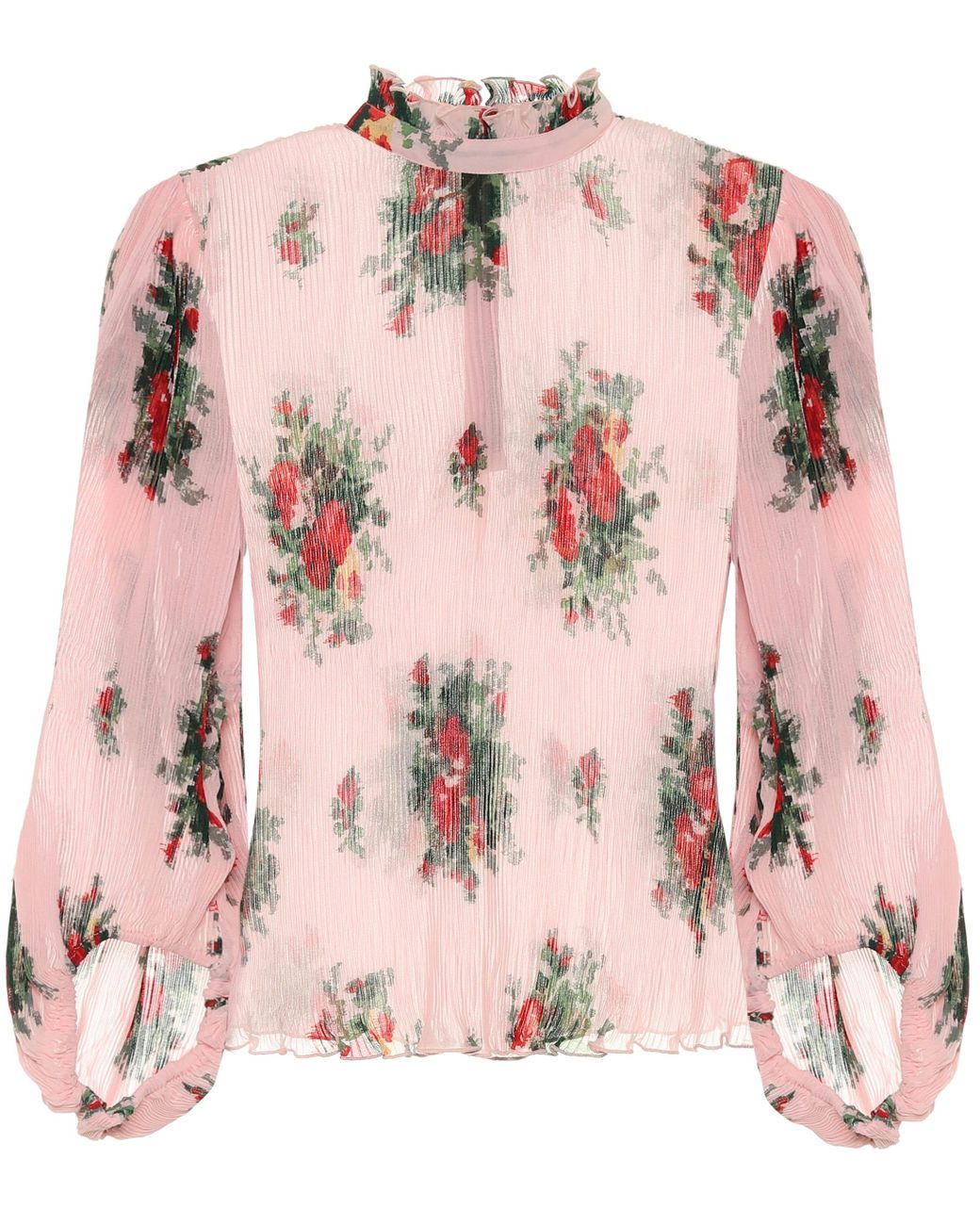 Ganni Floral Georgette Blouse - Lyst