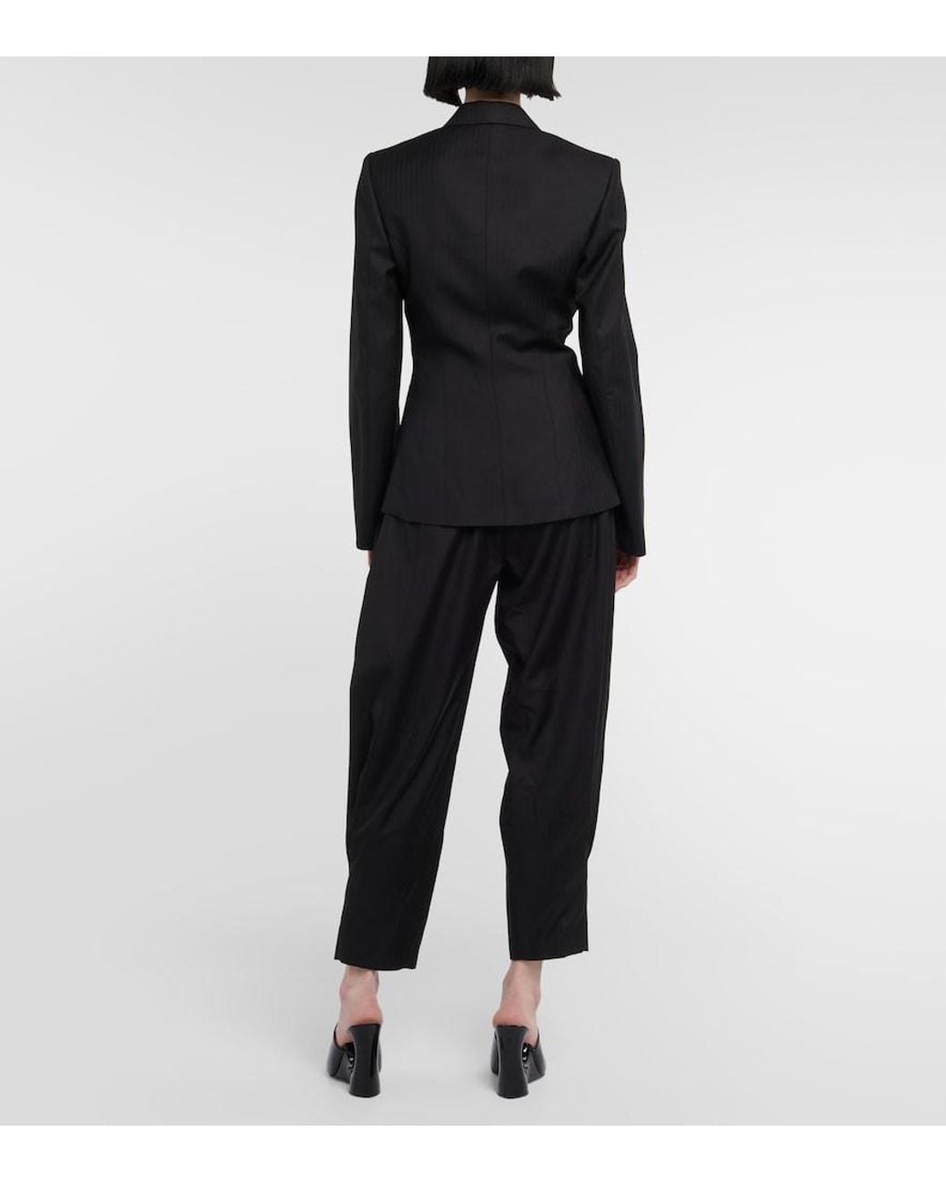 Alaïa Black Alaia Herringbone Wool Gabardine Blazer