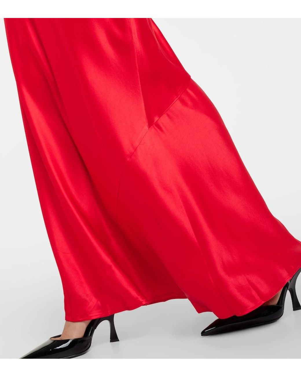 Staud Red Satin Ashanti Dress