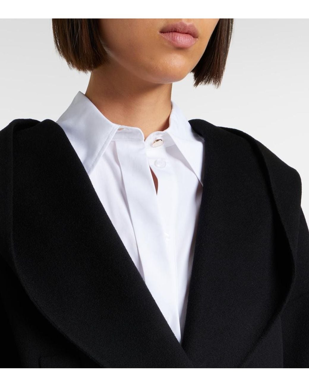 Sportmax Black Double-Breasted Wool Jacket