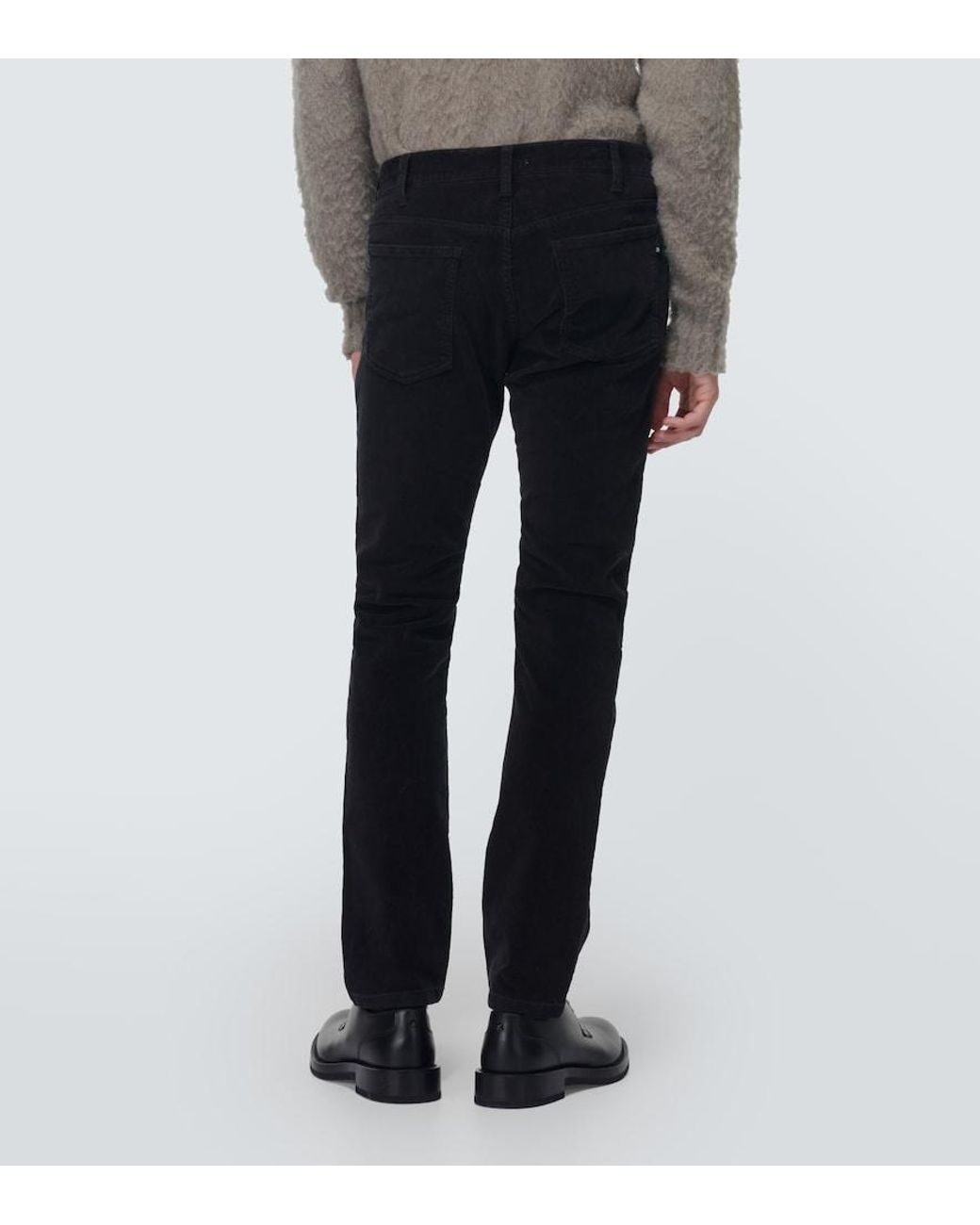 Undercover Black Studded Cotton Corduroy Slim Pants for men