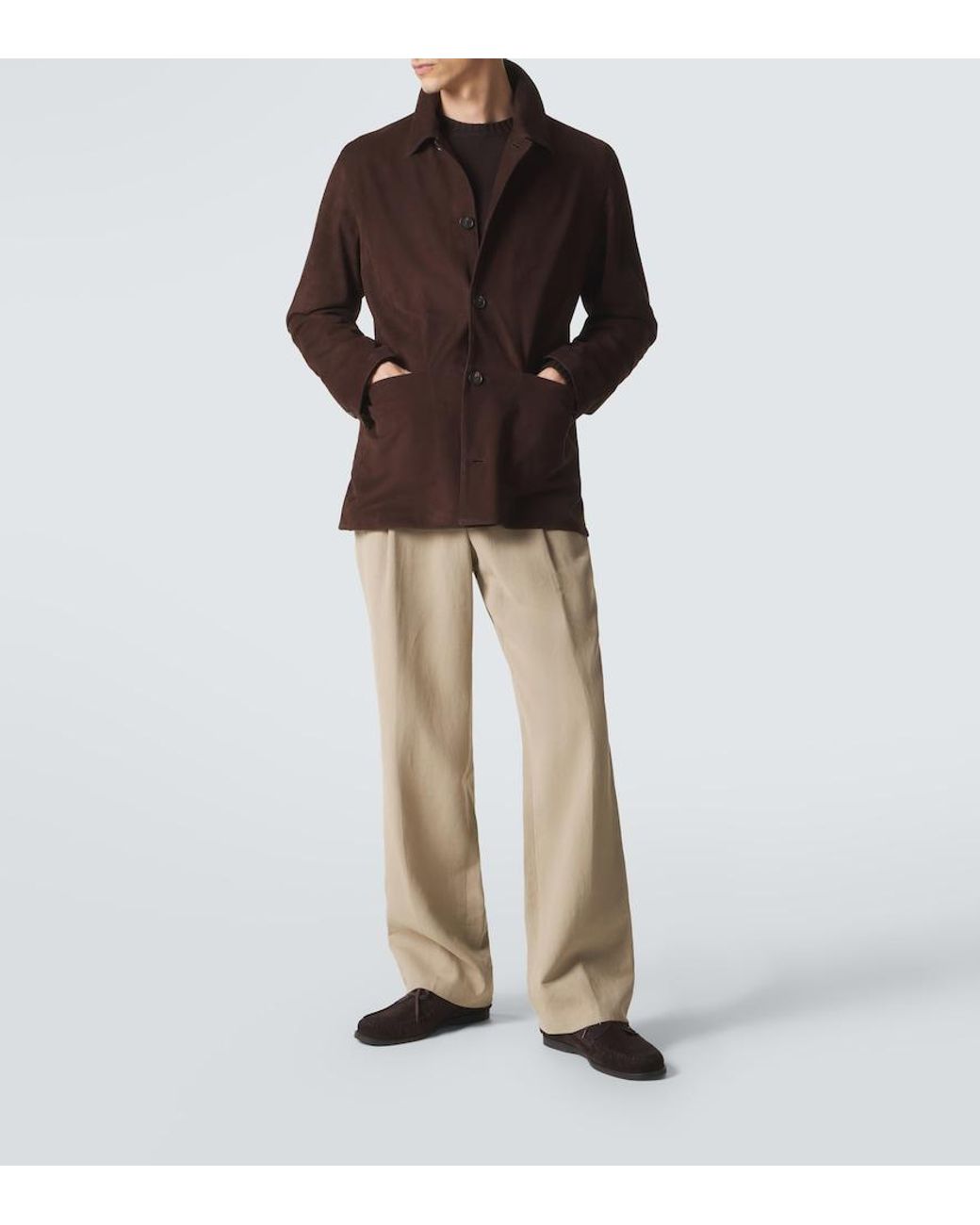 Saman Amel Jacke Aus Veloursleder in Brown für Herren