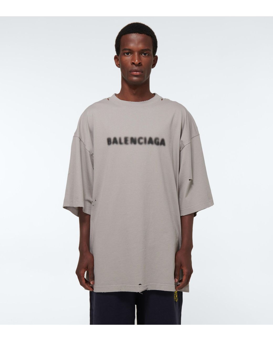 Balenciaga Cotton Blurred Logo Wide-fit T-shirt in Grey (Grey) for Men |  Lyst Canada