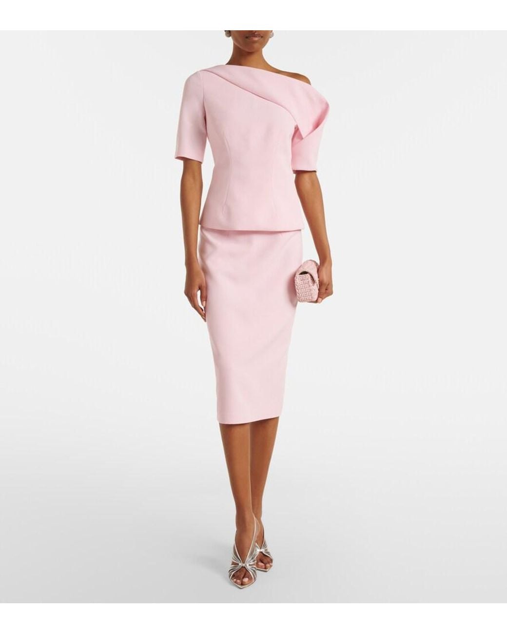 Safiyaa Pink Marley Draped Crepe Top