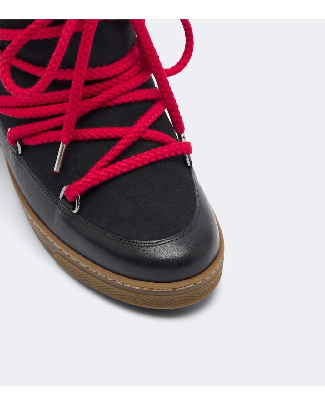 Isabel Marant Red Nowles Leather And Suede Snow Boots