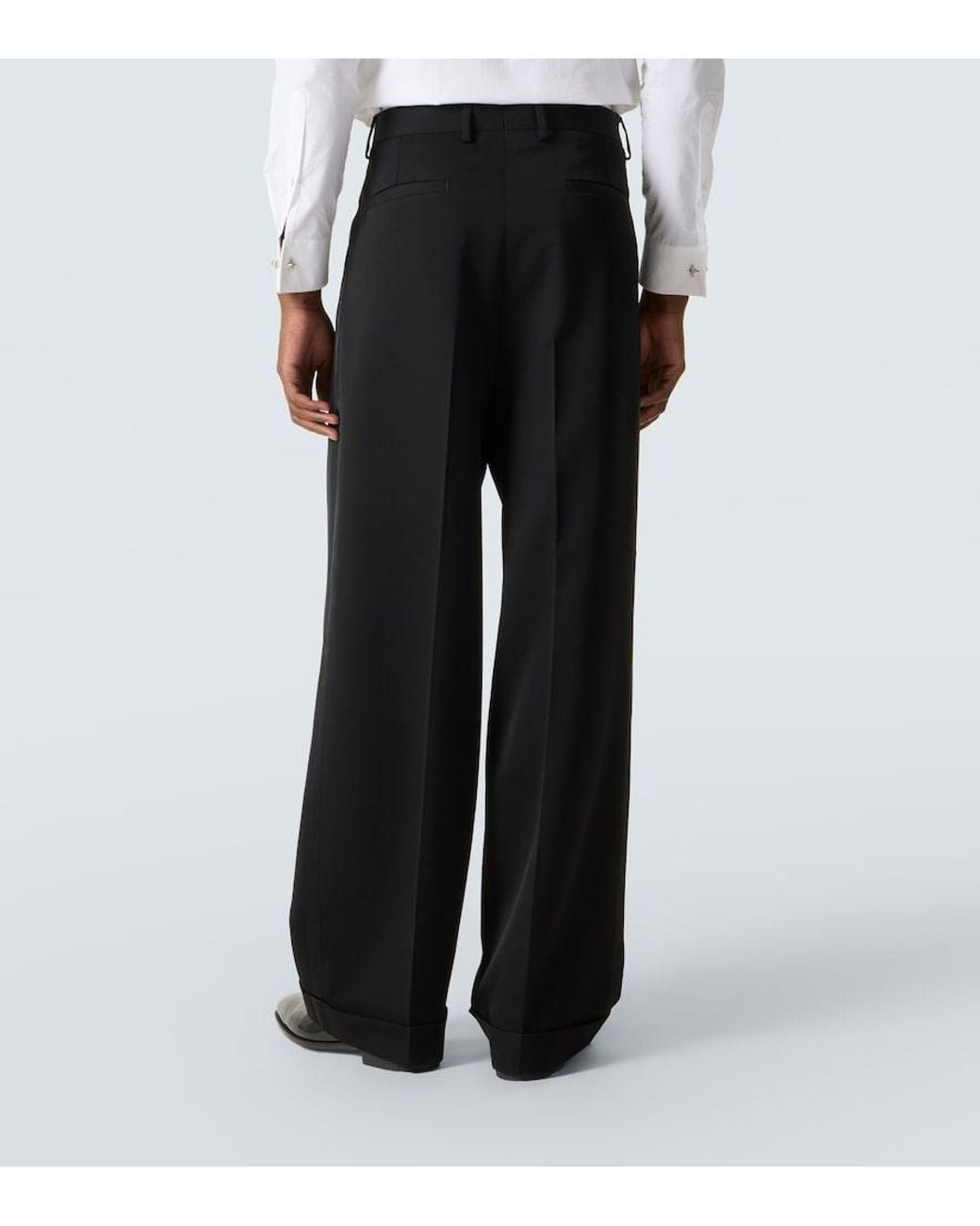 Dolce & Gabbana Black Wool And Silk-Blend Gabardine Suit Pants for men