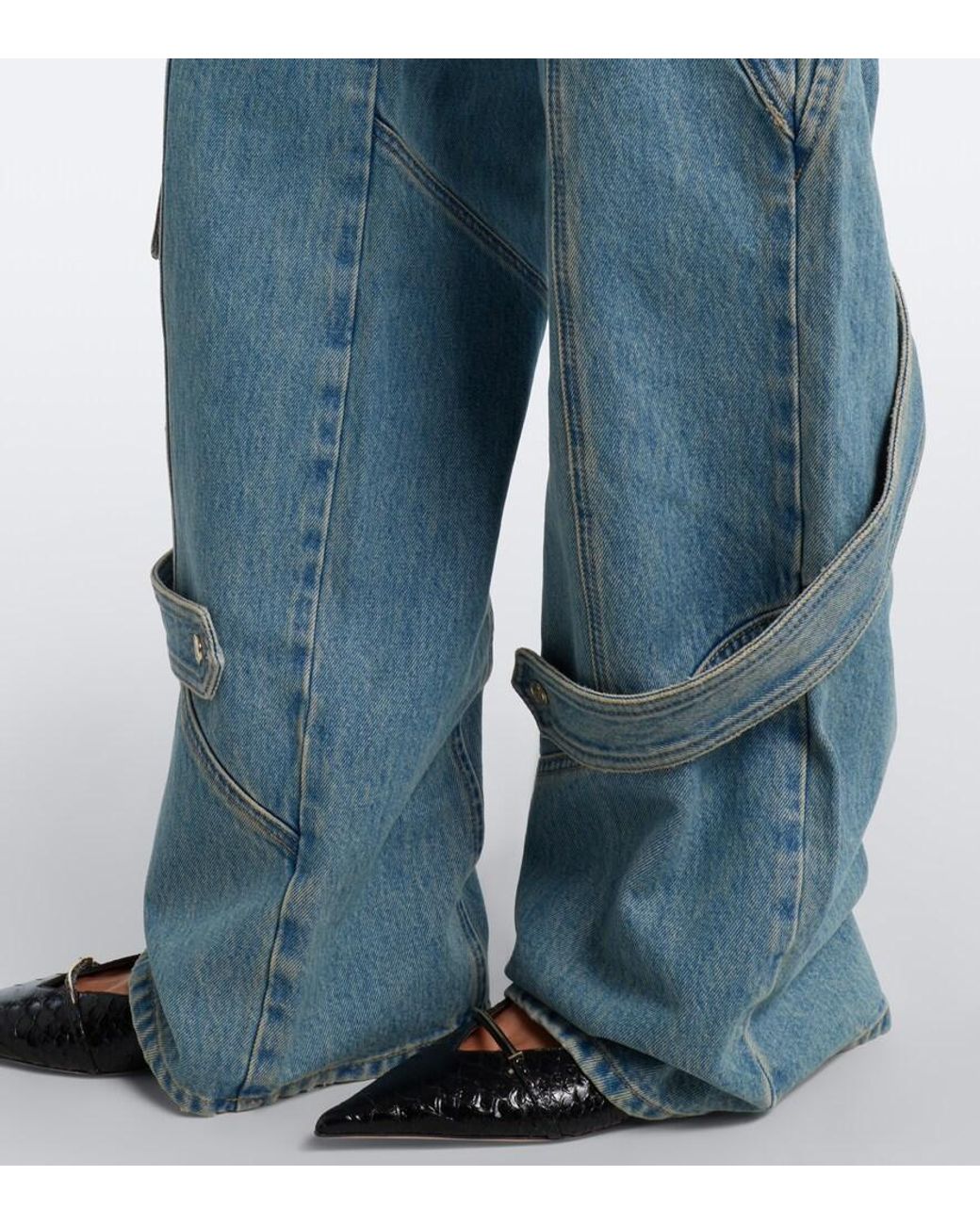 Blumarine Blue Wide-Leg Jeans