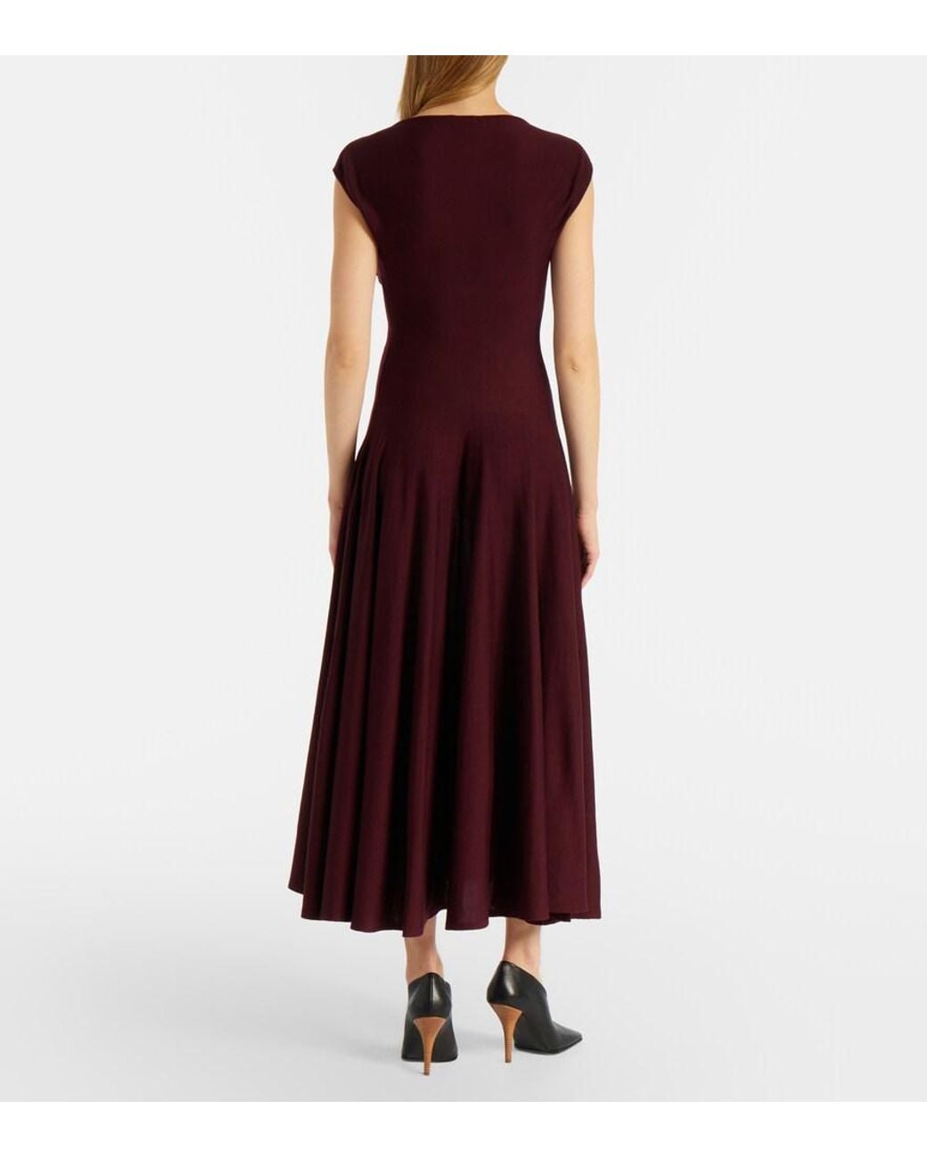 Alaïa Red Virgin Wool Midi Dress