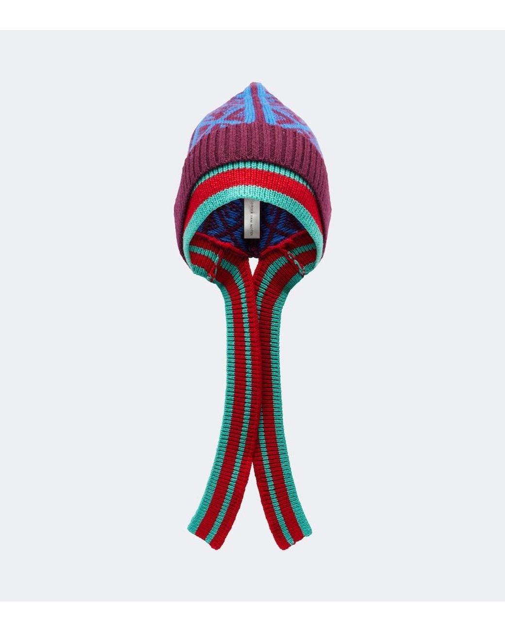 Dries Van Noten Red Wool Beanie