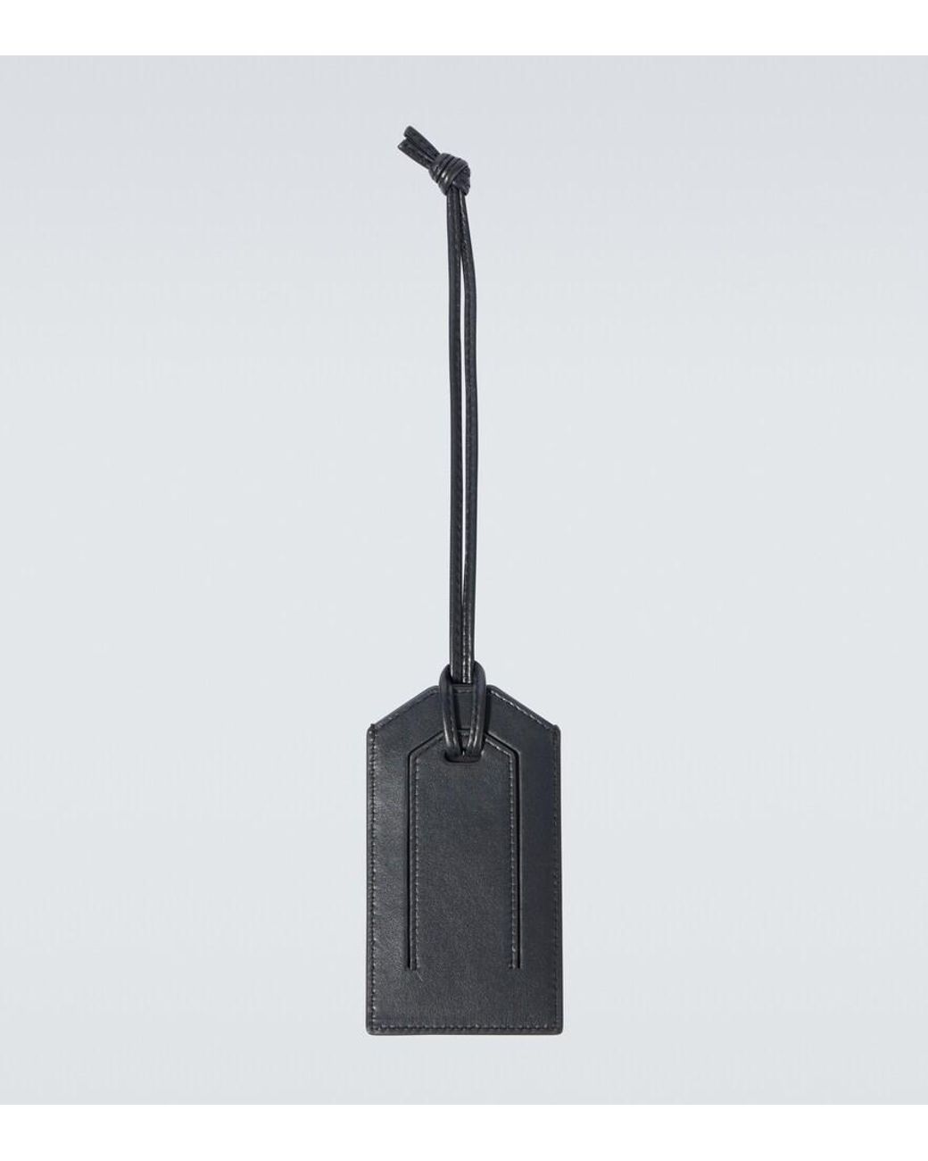Etiquette De Bagage En Cuir Intrecciato Bottega Veneta pour homme en coloris Black