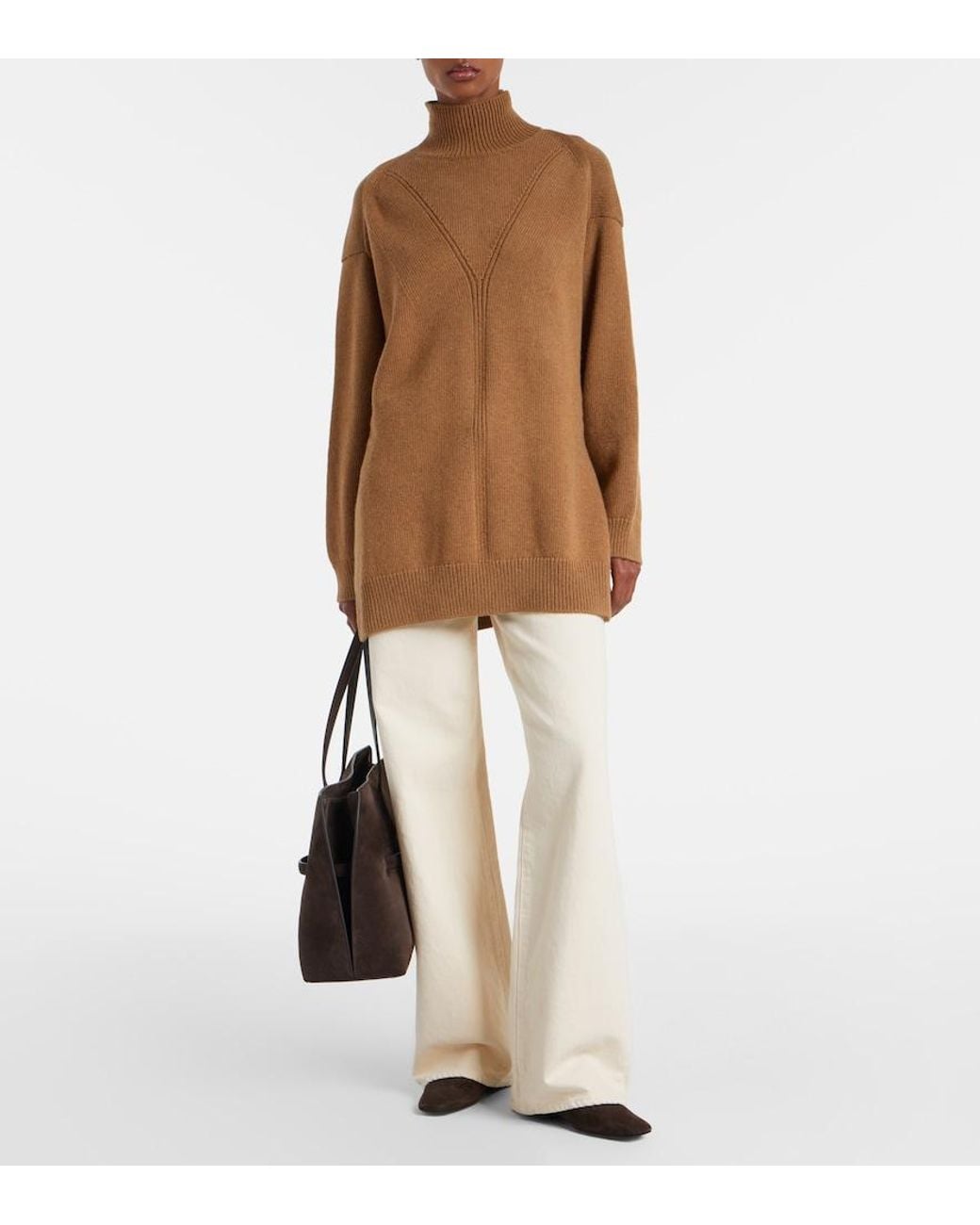 FFORME Brown Loletta Wool And Cashmere Turtleneck Sweater