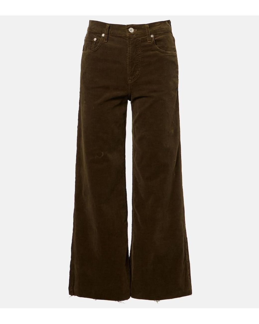 Citizens of Humanity Brown Lyra Cotton Corduroy Wide-Leg Pants