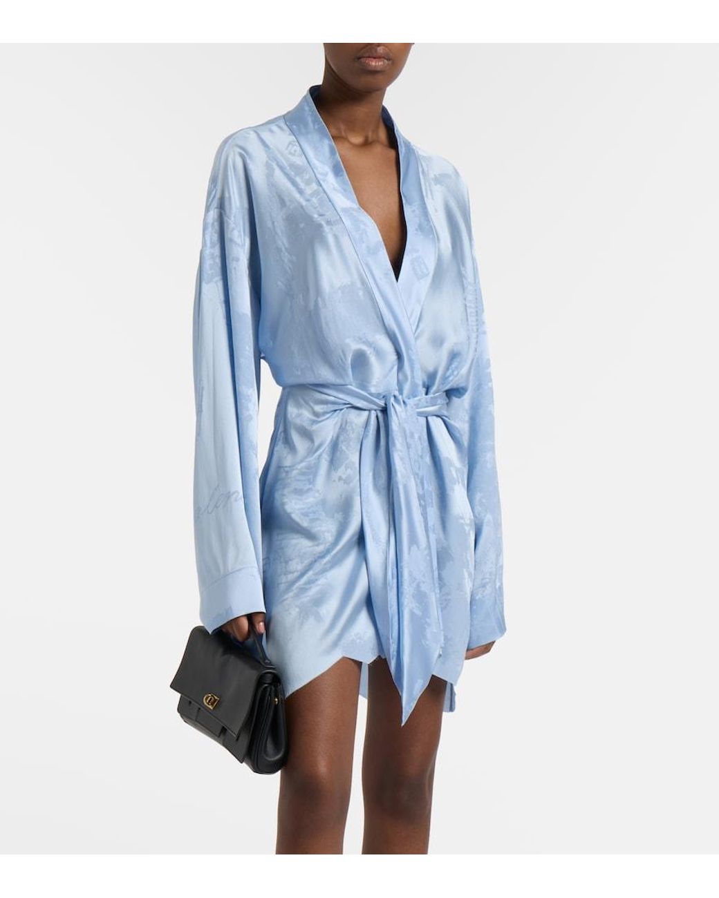 Balenciaga Blue Silk Wrap Dress