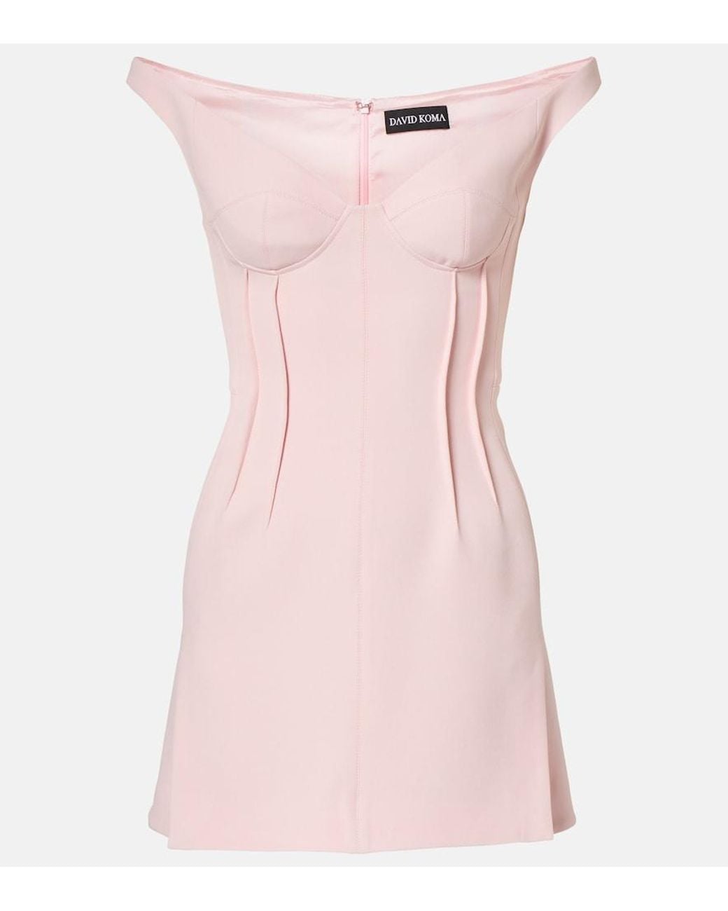 David Koma Pink Off-Shoulder Minidress
