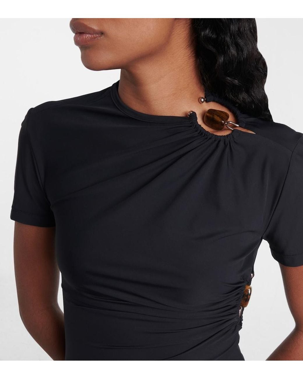 Christopher Esber Black Orbit Ruched Minidress