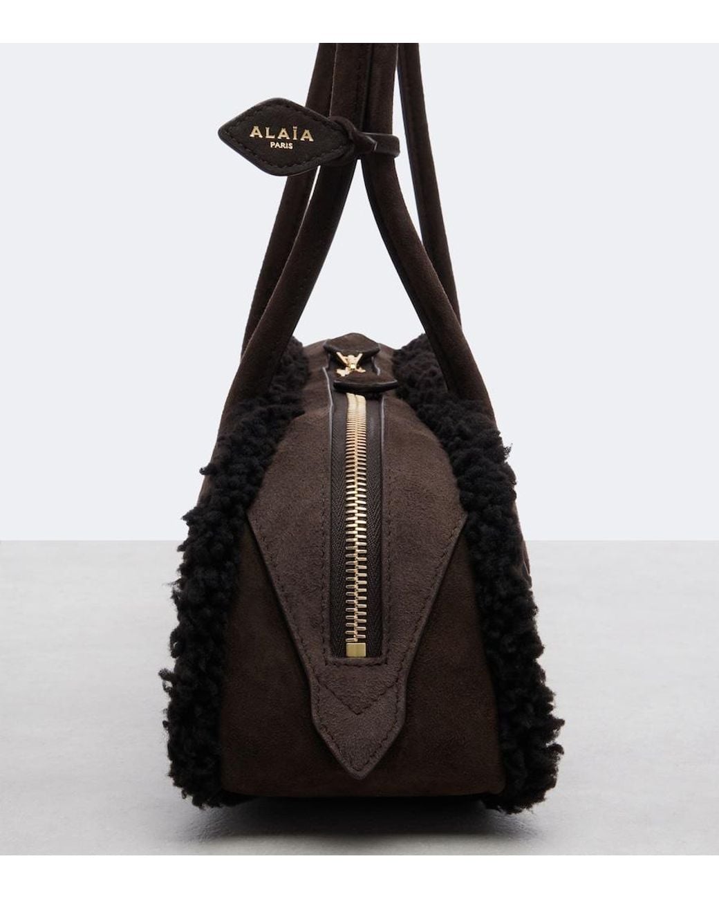 Alaïa Black Le Teckel Medium Suede Shoulder Bag