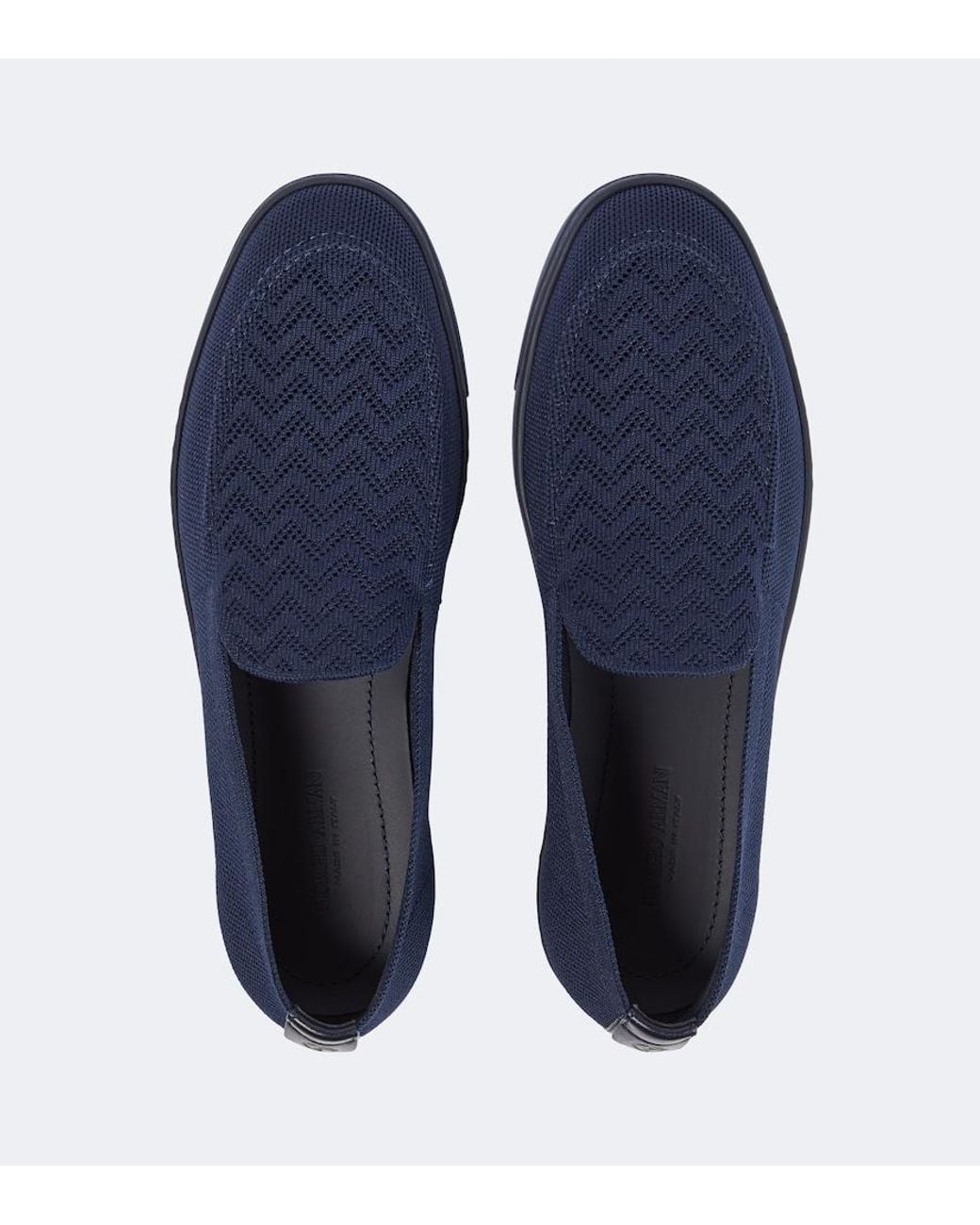 Giorgio Armani Blue Canvas Slip-On Shoes for men