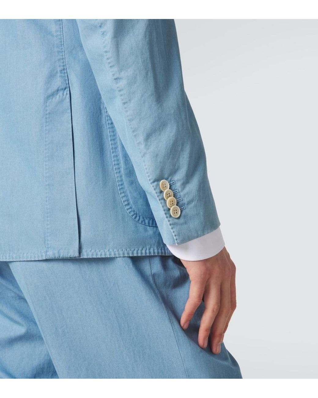 Dunhill Blue Cotton Suit Jacket for men