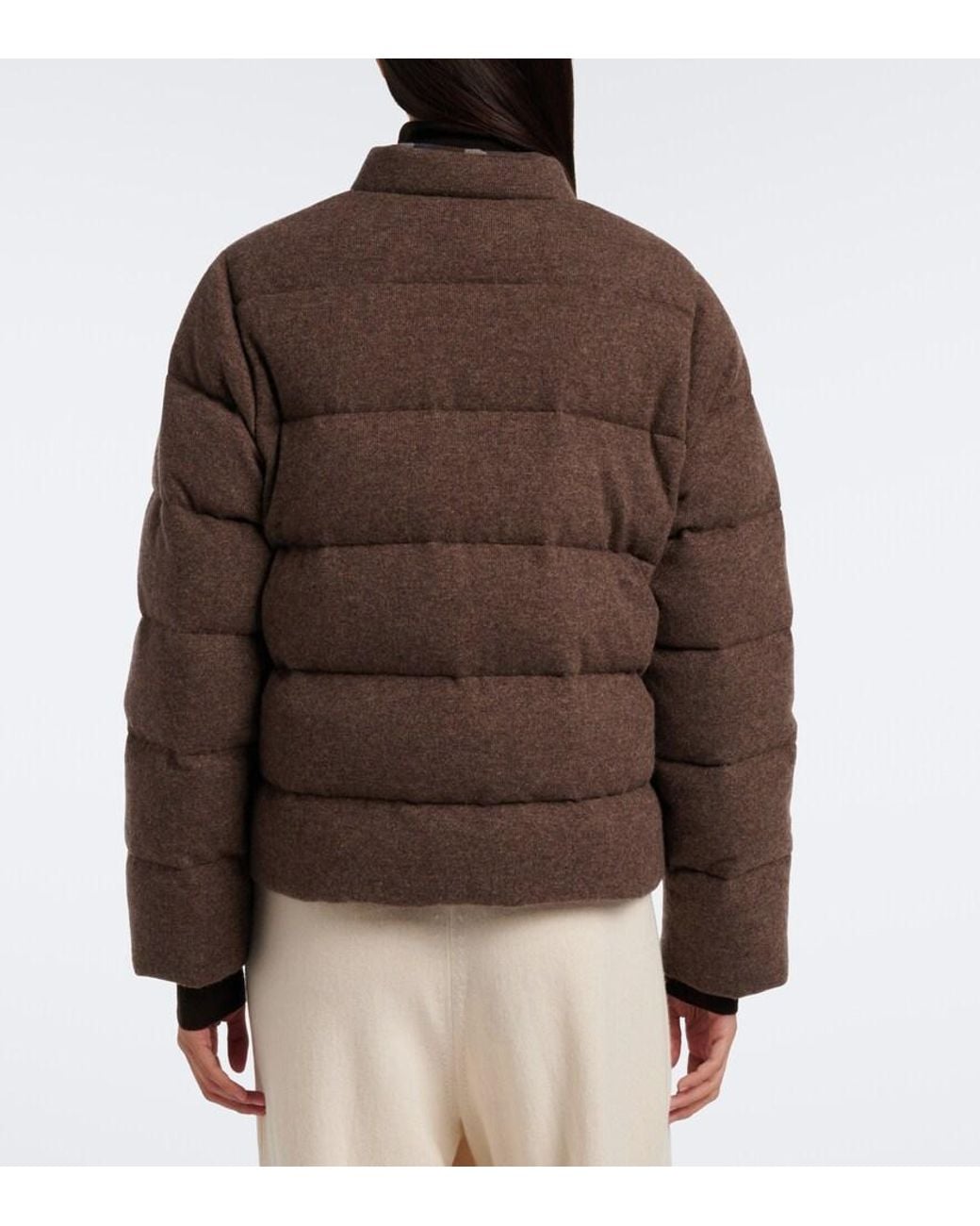 Jardin Des Orangers Brown Cashmere Down Jacket