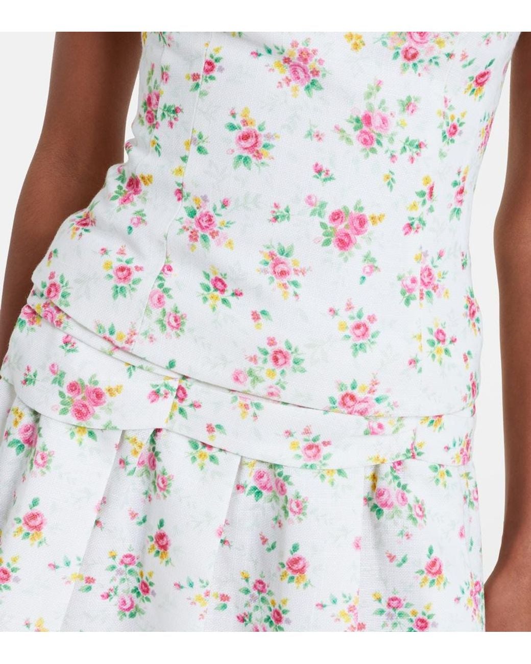 ShuShu/Tong White Bow-Detail Floral Top