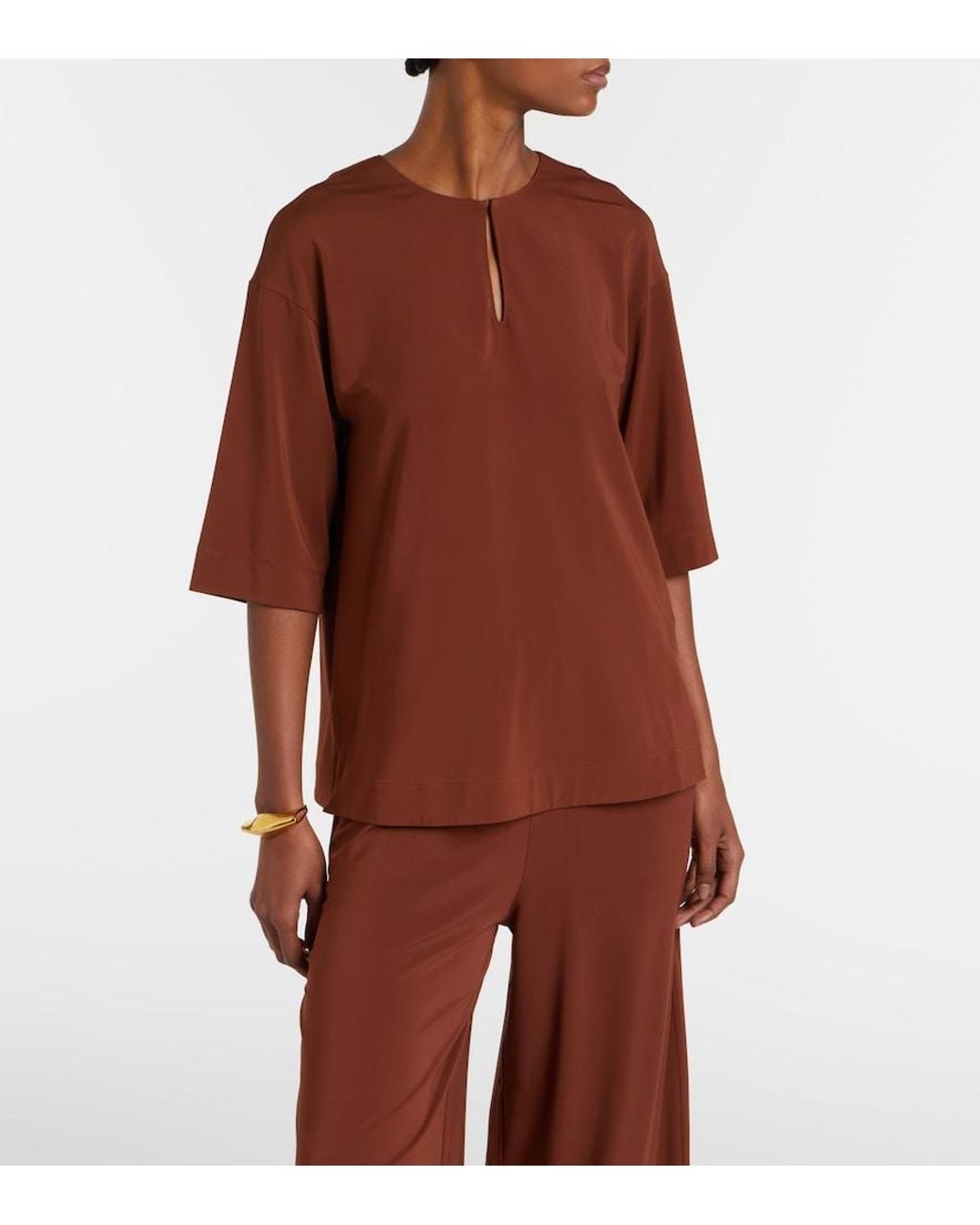 Max Mara Brown Giglio Keyhole Oversized Top