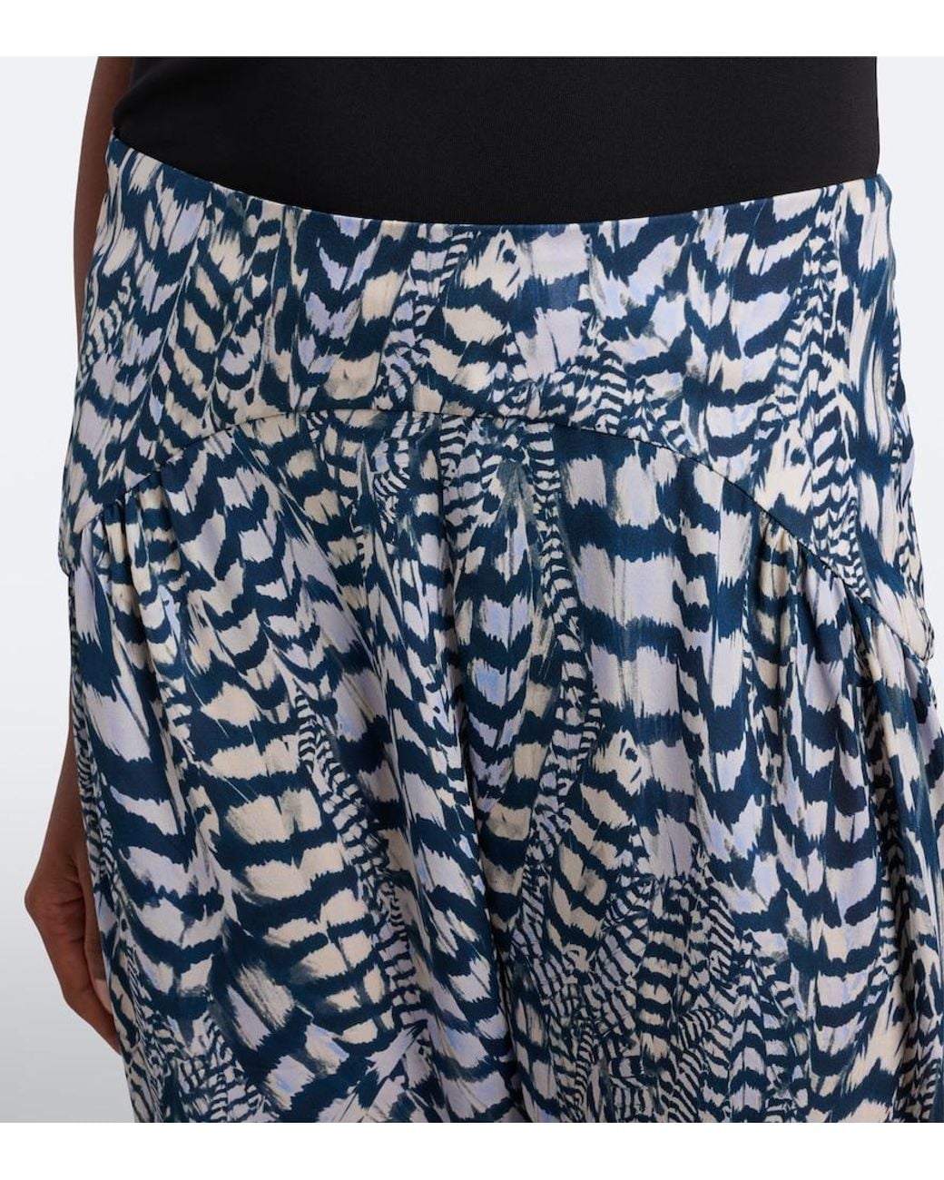 Johanna Ortiz Blue Whispered Motion Silk Georgette Balloon Pants