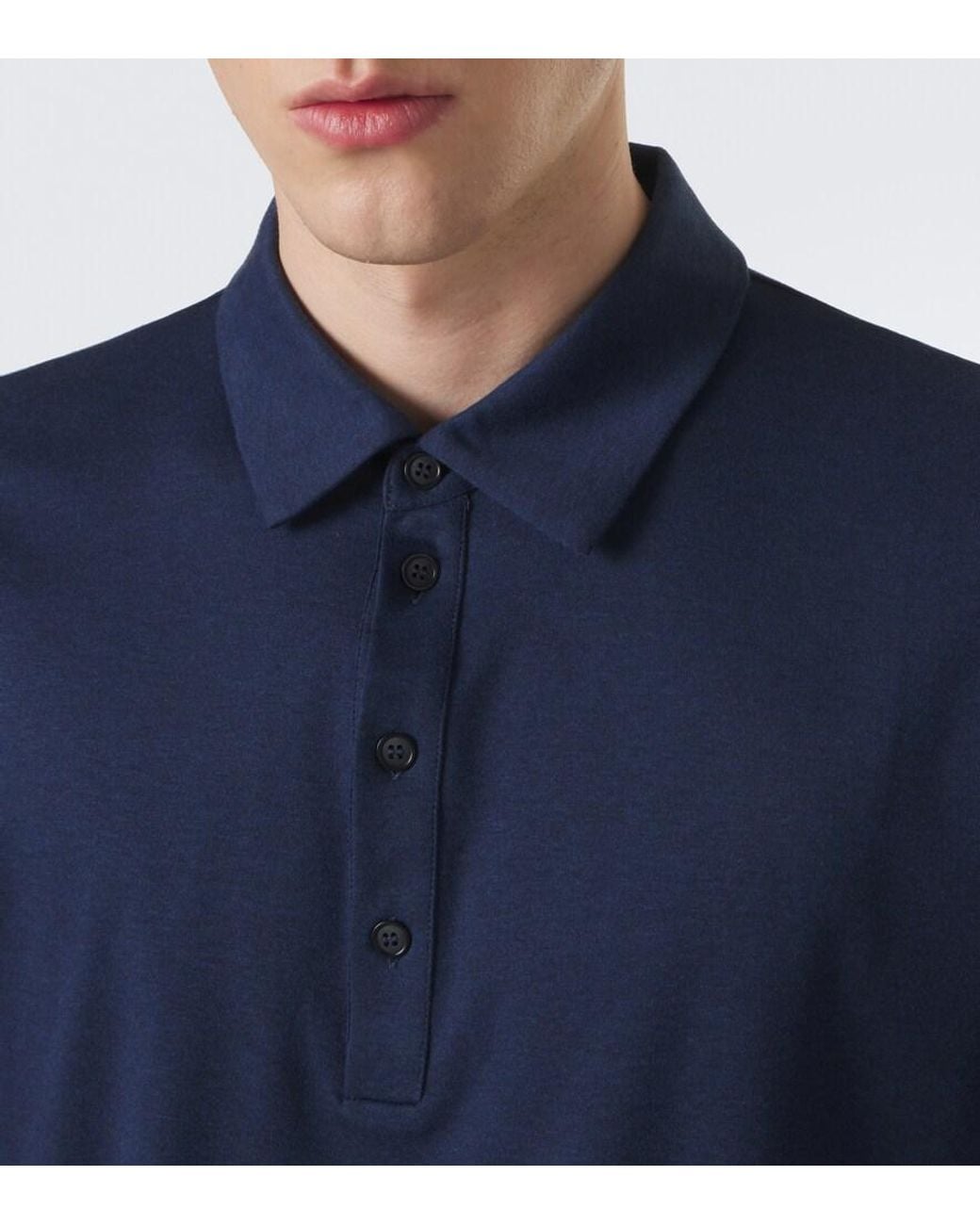 Giorgio Armani Blue Cotton Polo Shirt for men