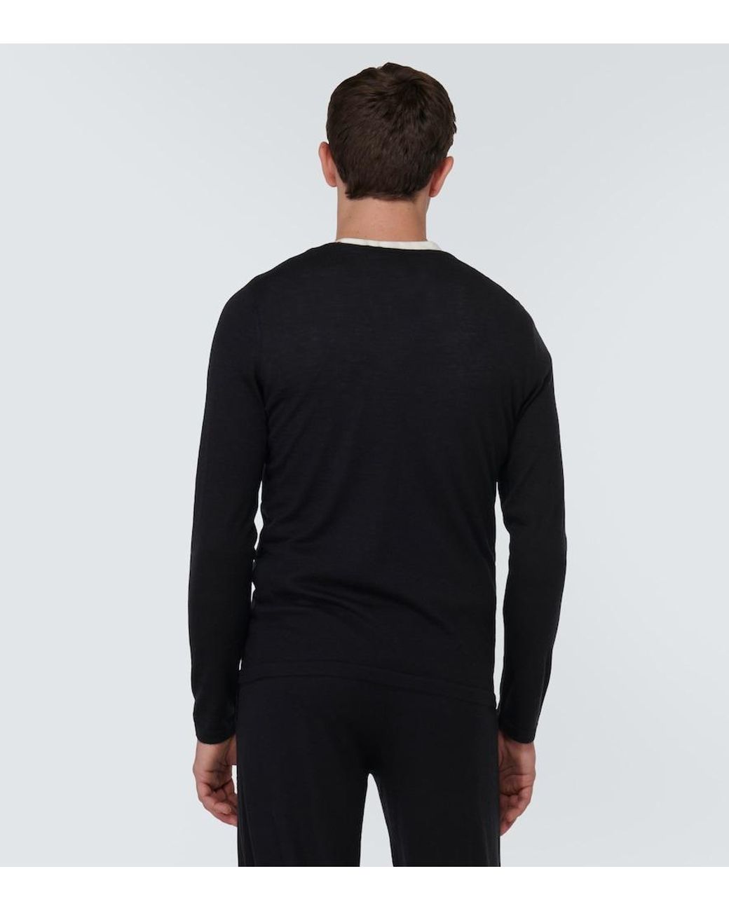 LeKasha Black Kyoto Cashmere T-Shirt for men