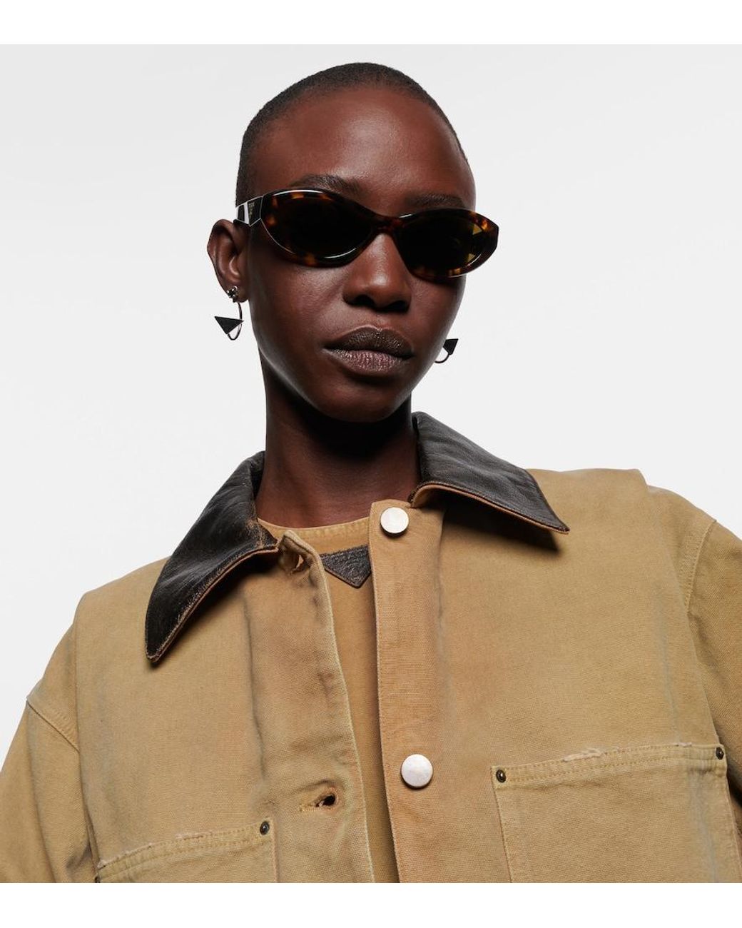 Prada Brown Cat-Eye-Sonnenbrille Symbole