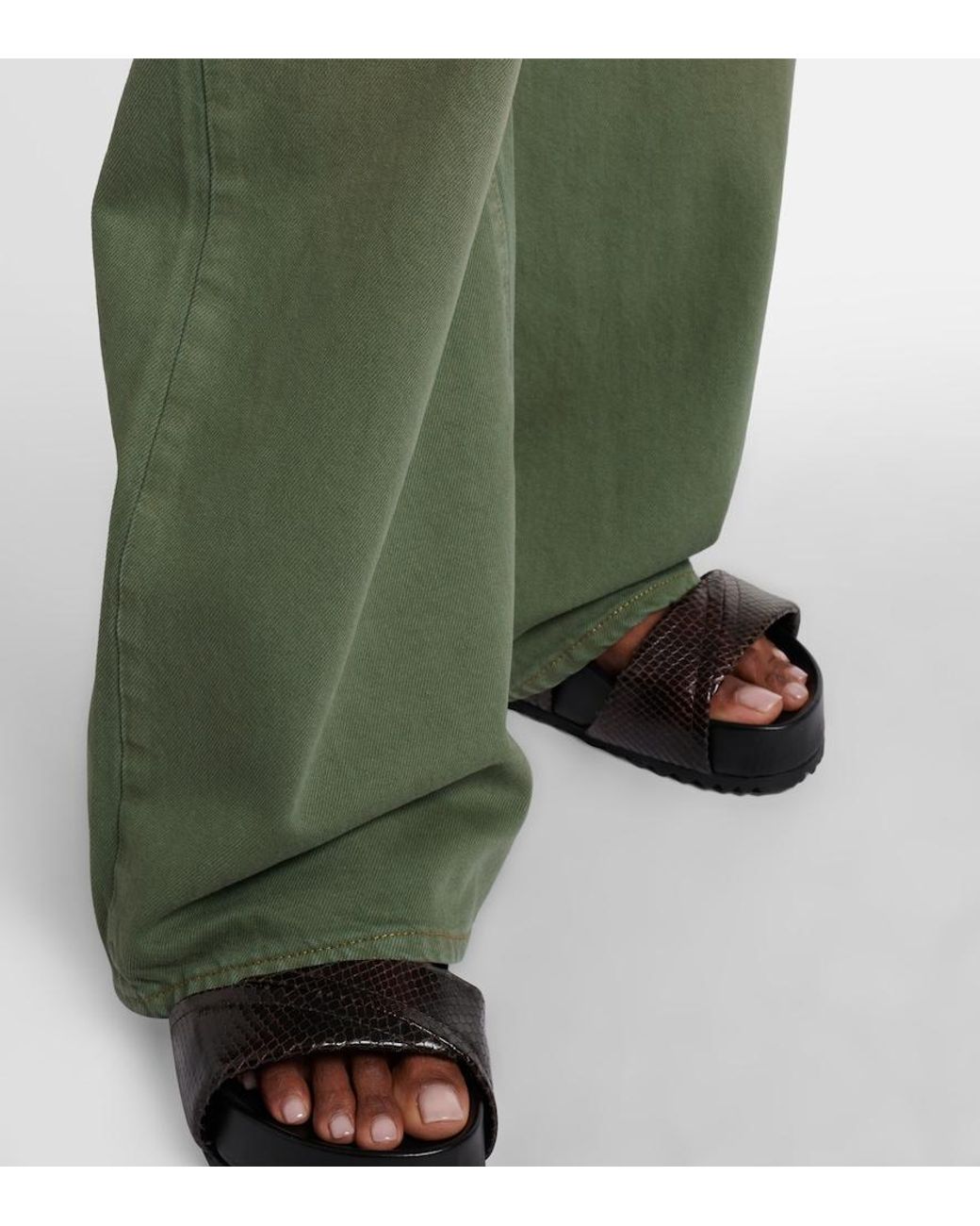 SLVRLAKE Denim Green Mica Wide-Leg Jeans