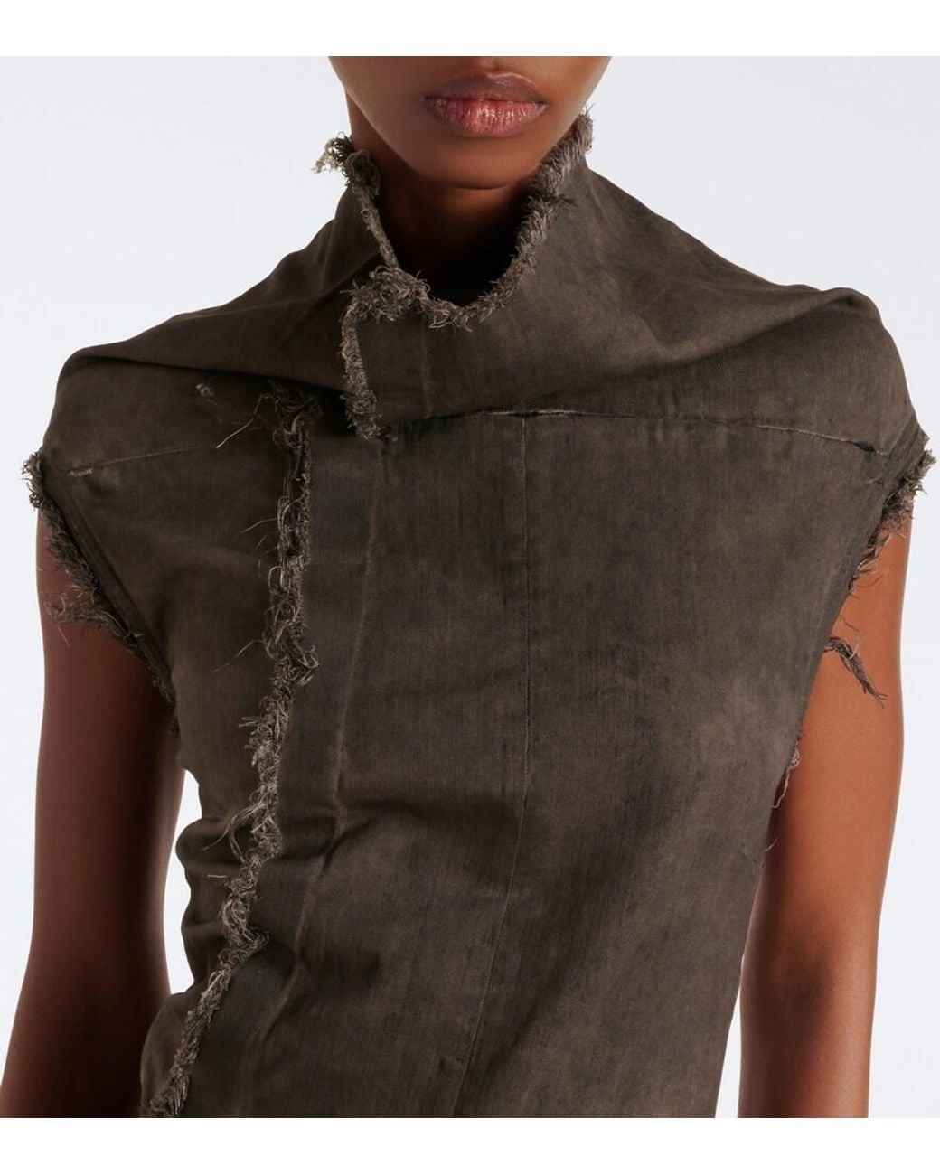 Rick Owens Gray Drkshdw Sl Etna Denim Maxi Dress