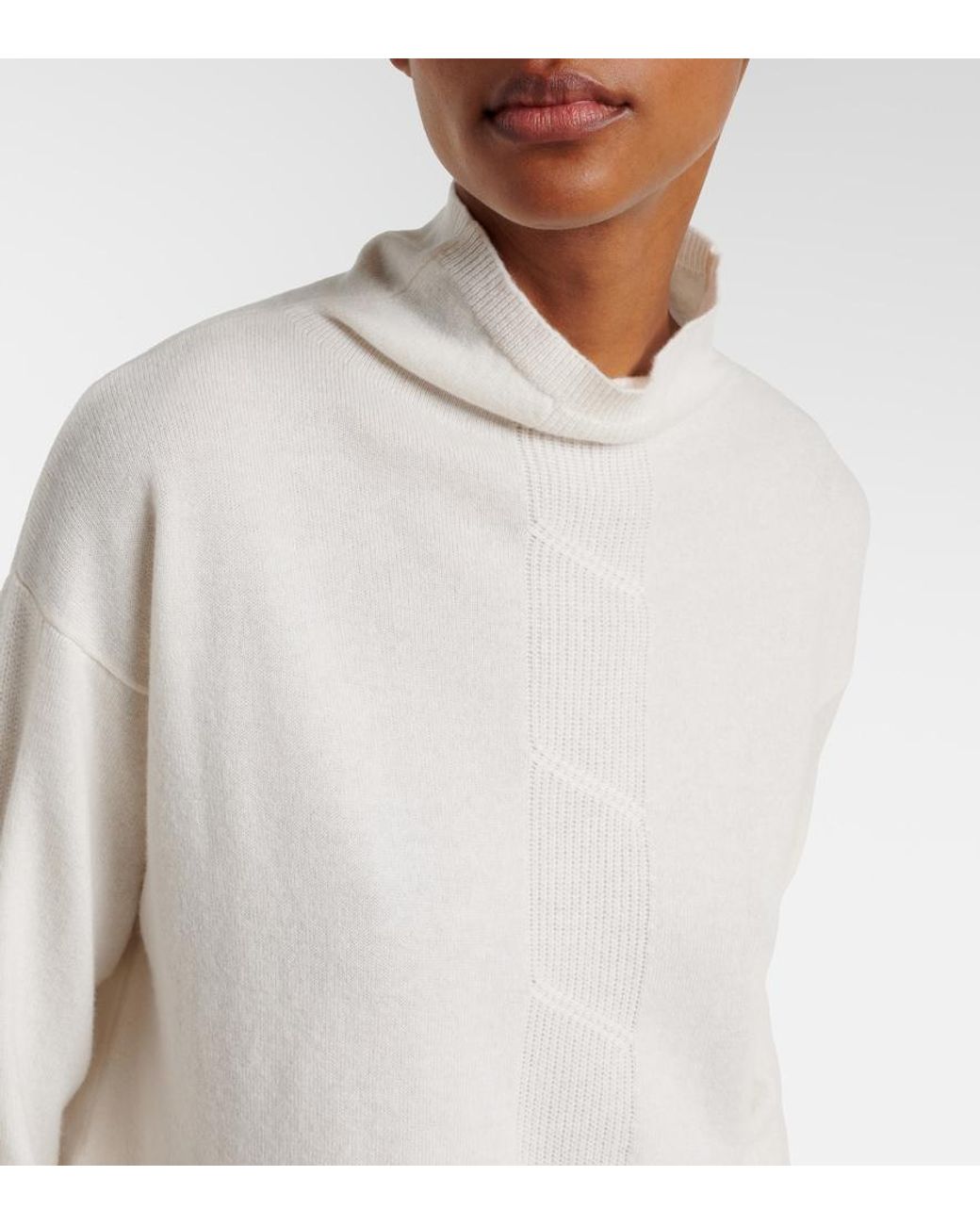 Max Mara White Mantide Cashmere Turtleneck Sweater