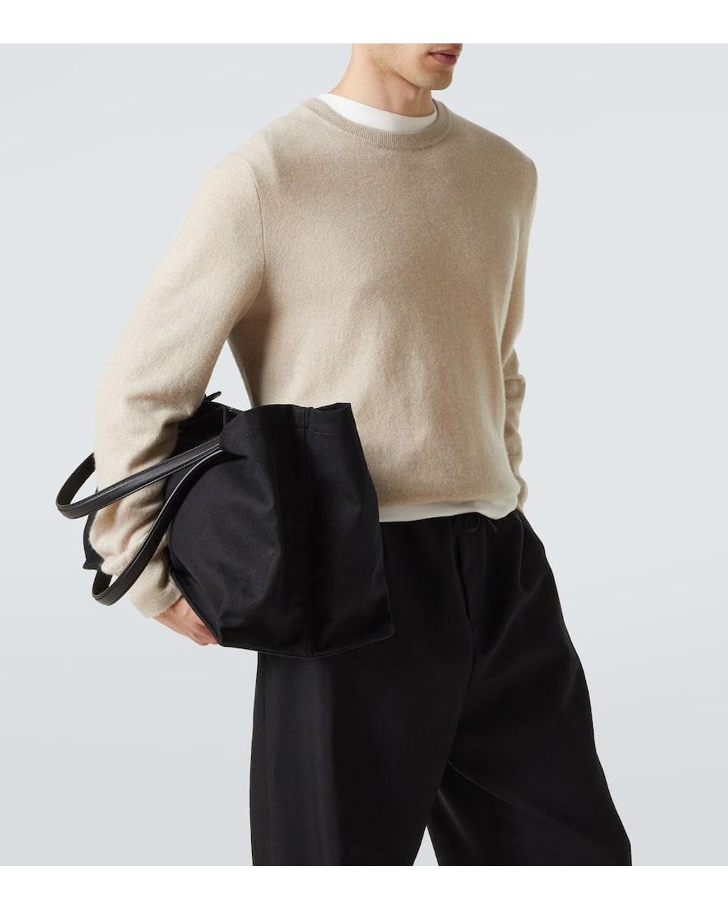 The Row Tote Bag Idaho Xl Aus Canvas Mit Leder in Black für Herren