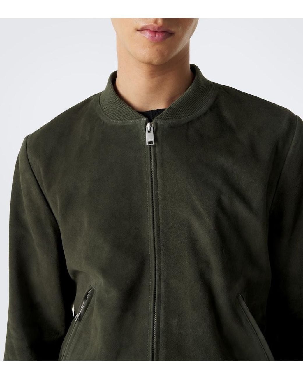 Arma Green Didier Suede Bomber Jacket for men