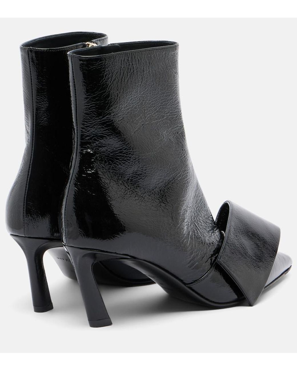 Givenchy Black Twisted Ribbon Leather Ankle Boots
