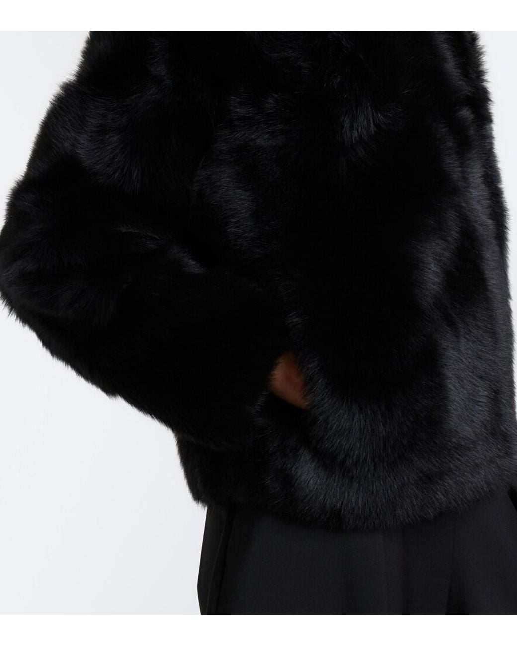 Yves Salomon Black Reversible Shearling Coat