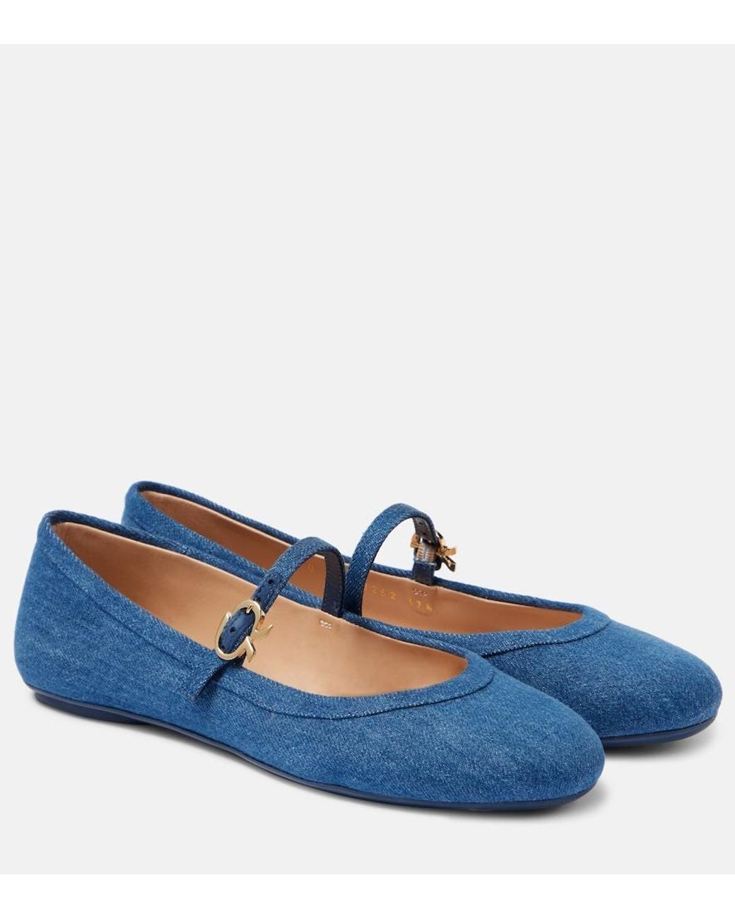 Gianvito Rossi Blue Carla Flat Ballerinas