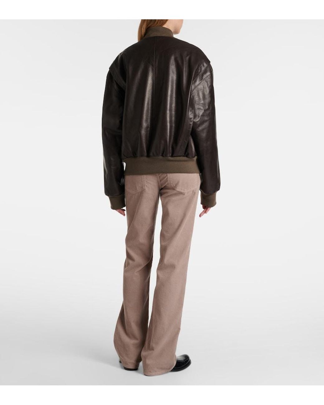 The Row Black Morisel Leather Bomber Jacket