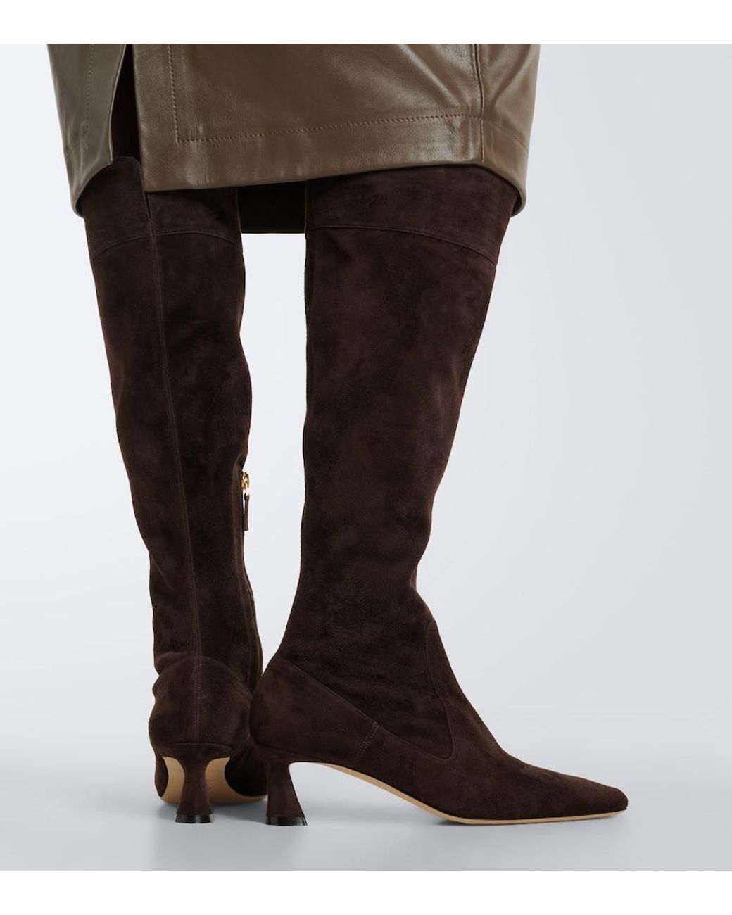 Malone Souliers Black Riva Suede Knee-High Boots