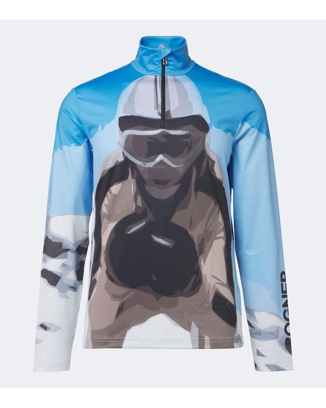 Bogner Blue Verti Printed Ski Top for men
