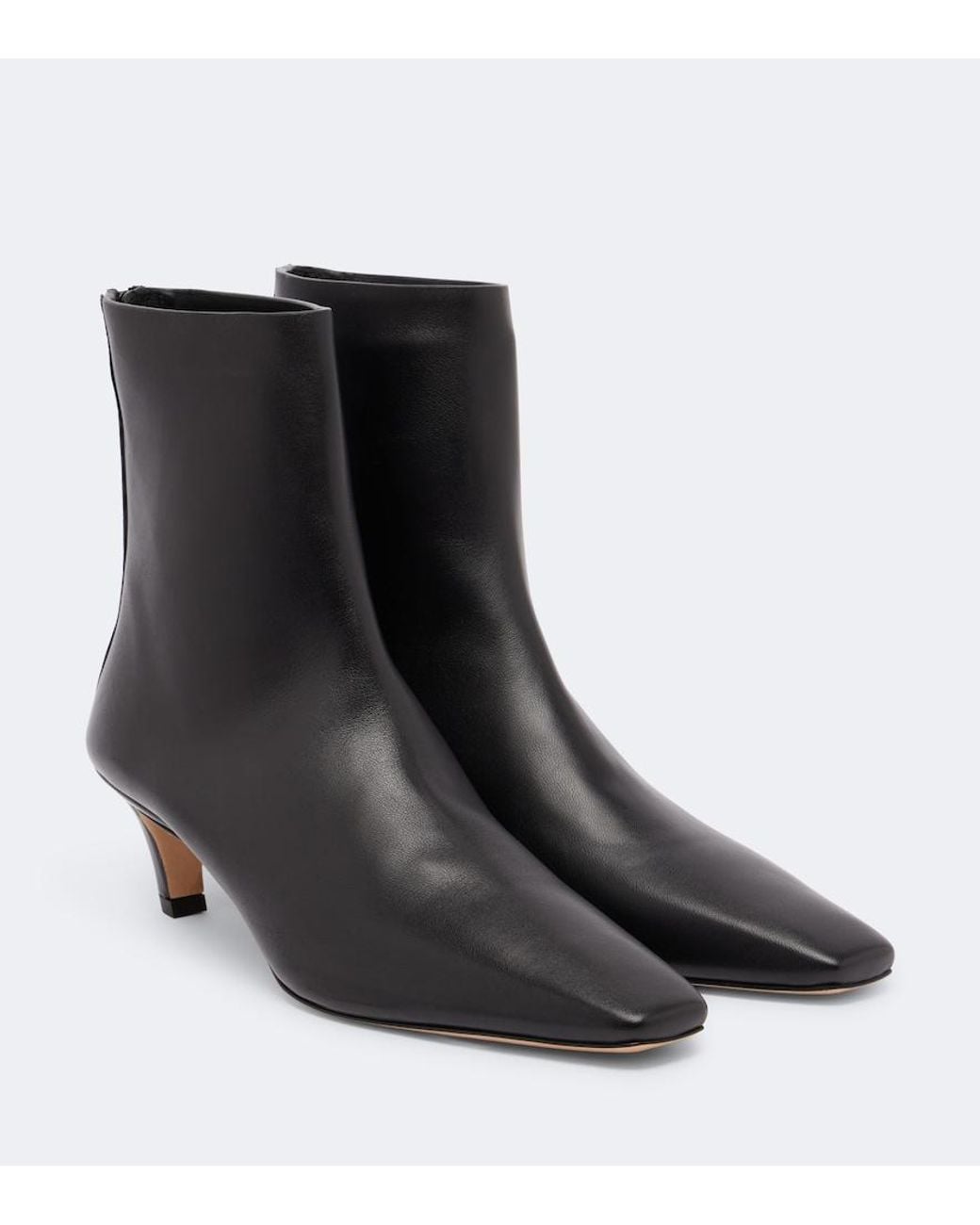 Totême Black Leather Ankle Boots
