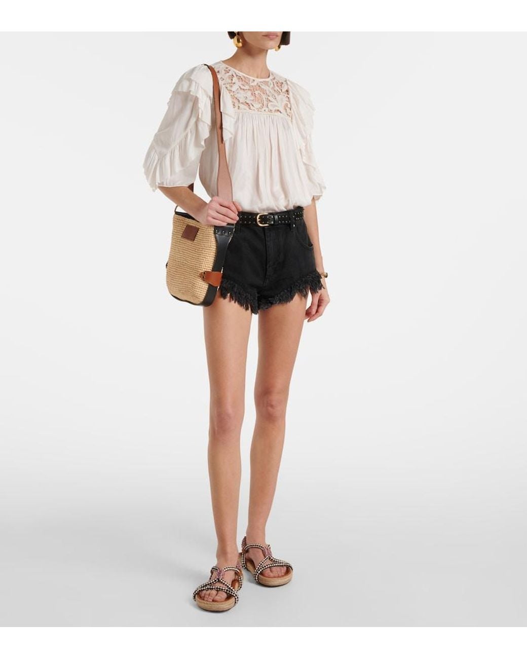 Isabel Marant Natural Bayia Mini Raffia Shoulder Bag
