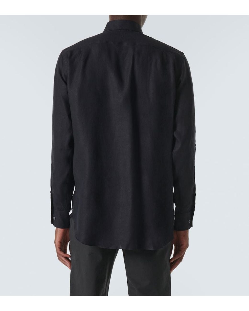 Loro Piana Blue Andre Linen Shirt for men