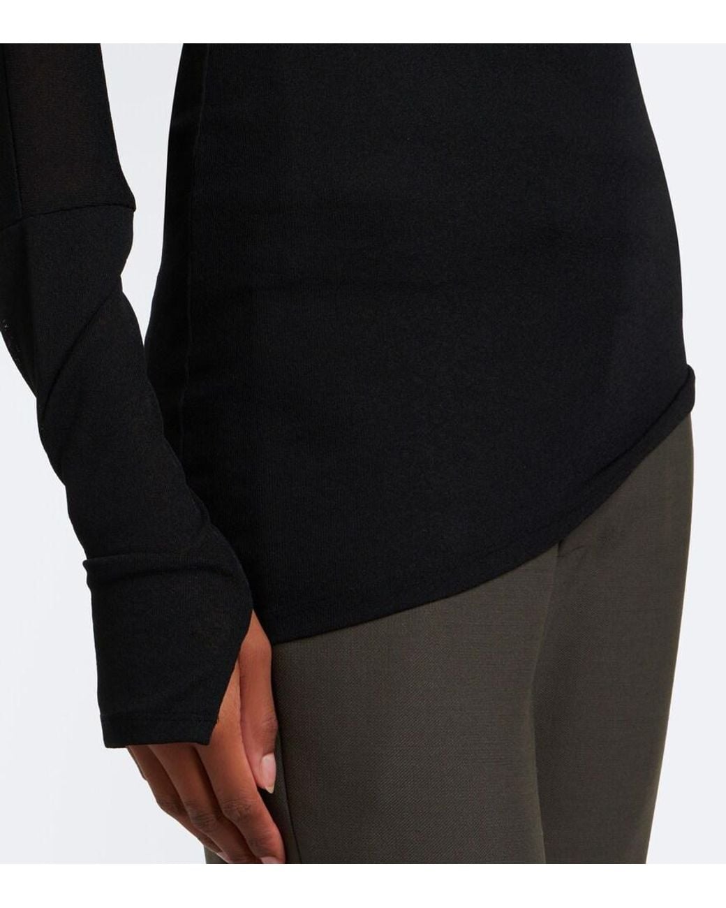 Proenza Schouler Black Golda Draped Jersey Top