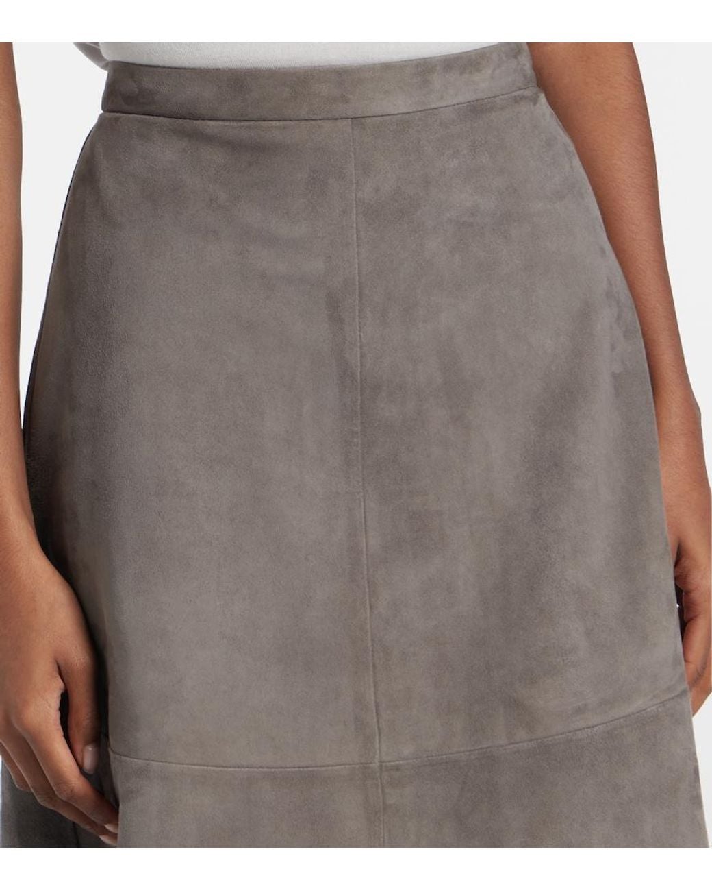 Max Mara Brown Suede Midi Skirt